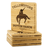 Yellowstone Bucking Horse Square Coasters - Yellowstone Style