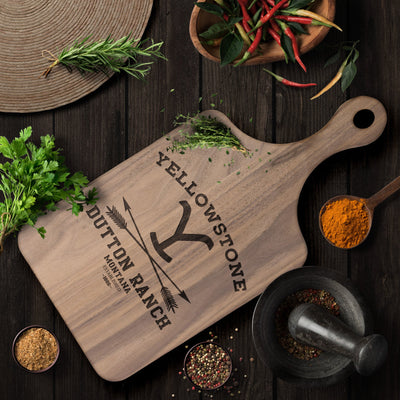 Yellowstone Dutton Ranch Cutting Board w/Handle - choose size - Yellowstone Style