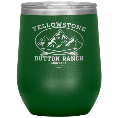 Yellowstone Mountains 12 oz Wine Tumbler - 13 colors available - Yellowstone Style