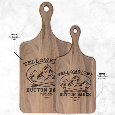 Yellowstone Mountains Cutting Board w/Handle - choose size - Yellowstone Style