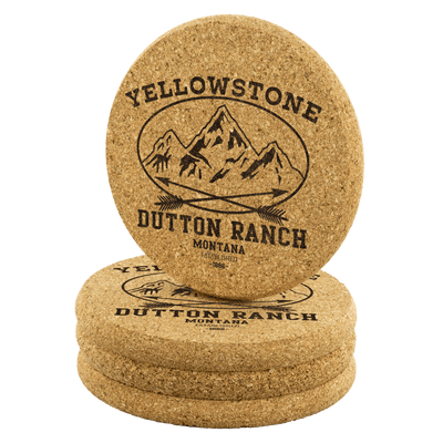 Yellowstone Mountains Round Coasters - Yellowstone Style