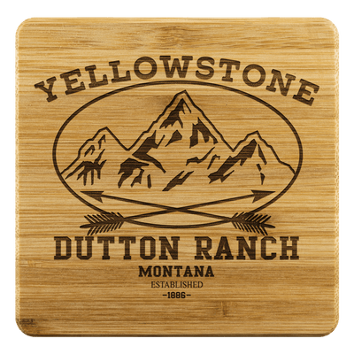 Yellowstone Mountains Square Coasters - Yellowstone Style