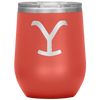 Yellowstone Y 12 oz Wine Tumbler - 13 colors available - Yellowstone Style